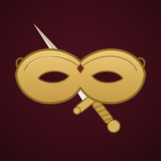 The Schemers of Venice icon: a gold Venetian mask with a dagger
